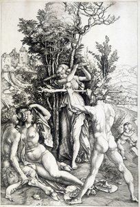 Allegorische figuur van jaloezie (gravure 16e eeuw) door Unknown artist