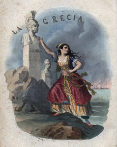 Allegorie van Griekenland - gravure uit Usi e Costumi di Tutti i Popoli dell