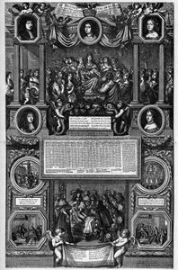 Almanak voor het jaar 1682 die de geboorte van de Dauphin (Louis de France bekend als de Grote Dauphin) vertegenwoordigt door Unknown artist