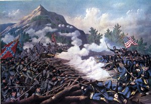 Amerikaanse Burgeroorlog (1861 - 1865): Slag bij Kennesaw Mountain (Georgia) 27 juni door Unknown artist