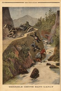 Een ongeluk met een tank op een bank in Savoie door Unknown artist