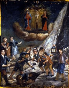 Een lawine in de bergen door Unknown artist
