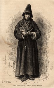 Een oude gelovige, behorend tot de Russische Volkskerk (en de Orthodoxe Kerk verwerpend), vertegenwoordigt een van de talloze culten die zich op het grondgebied hebben ontwikkeld, gebruikmakend van dit religieuze voorwendsel om hun diepe politieke onenighe
