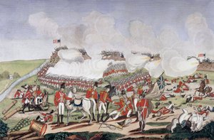 Anglo-Amerikaanse Oorlog van 1812 (Tweede Onafhankelijkheidsoorlog): Dood van generaal Edward Pakenham (1778-1815) tijdens de Slag bij New Orleans (Louisiana, VS) door Unknown artist
