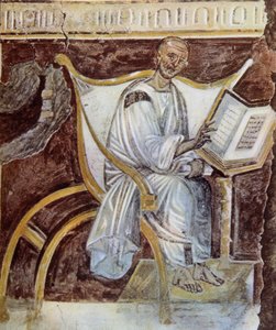 Anoniem (rond de 6e eeuw). Het oudste portret van Sint-Augustinus (354 - 430). Rome. Palazzo Lateranense, Scala Santa (Heilige Trap). Facsimile