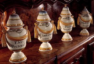Apothekerspotten in faience. 17e eeuw Macon, Hotel Dieu