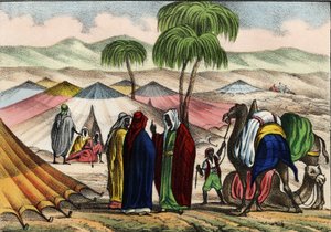 Arabische karavaan in Algerije door Unknown artist