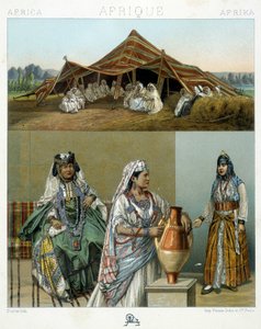 Arabische tent, Algerijnse vrouwelijke kostuums - in 