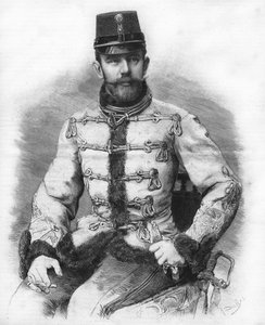 Aartshertog Rodolph van Habsburg (1858-1889), Kroonprins van Oostenrijk. Gravure uit 1889 door Unknown artist