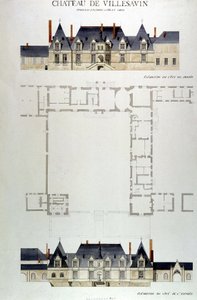 Architectuur van het Kasteel van Villesavin, Tou en Sologne, Loir et Cher (41)