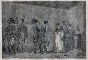 Arrestatie van hertogin van Berry (1798-1870 Marie-Caroline de Bourbon-Sicilië) in Nantes op 7 november