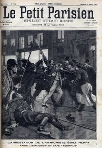 Arrestatie van de anarchist Emile Henry (1872-1894) na de explosie van het café 