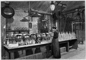 De kunst van fotografie: vervaardiging van fotografische platen bij M. Lumiere, in Lyon: voorbereiding van gevoelige emulsie. Gravure in 