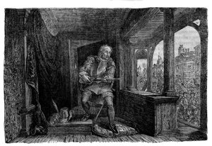 Moord in de 16e eeuw op Jacques de Murray, halfbroer van Marie Stuart en natuurlijke zoon van Jacques V van Schotland. door Unknown artist