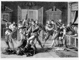 Moord op Hendrik III (1551-1589) door Jacques Clément in 1589