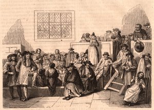 Vergadering van Quakers in de 18e eeuw in Londen, Verenigd Koninkrijk door Unknown
