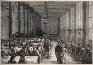 IJzerwerkplaats - Gemeentelijke vakschool aan de Boulevard de la Villette in Parijs in 1875 - gravure door Unknown artist