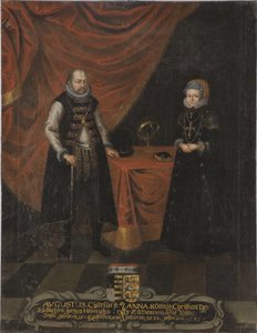 Portret van keurvorst Augustus van Saksen en Anna van Denemarken
