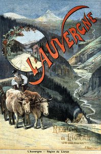 Auvergne bergen, Lioran regio, toerisme reclame, eind 19e eeuw
