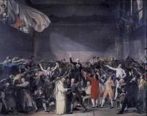 Bailly leest de tekst van de Eed van de Jeu de Paume op 20 juni door Unknown artist