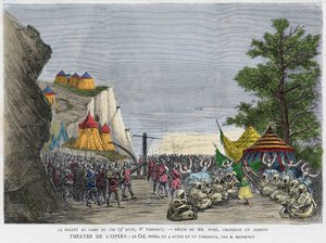 Balletscène in het militaire kamp van de Cid Illustratie van 