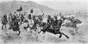 Barbaarse invasies - De Hunnen - Gravure door U. Checa