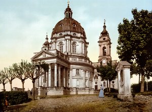 Basiliek van Superga in Turijn (Italië) in 1890 door Unknown artist