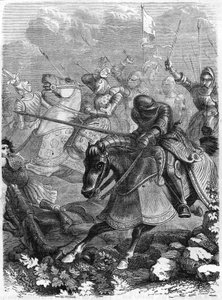 Slag bij Guinegate of Guinegatte (Frankrijk), Dag van de sporen, 16 augustus door Unknown artist