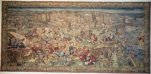 Slag bij Pavia. Wandtapijt. 17e eeuw. Museum van Capodimonte, Napels door Unknown artist