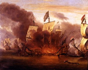 Slag bij Solebay: 7/06/1672. door Unknown artist