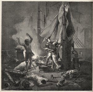 Slag bij de Nijl - Slag bij Aboukir - dood van Luce en Giocante de Casabianca (Luc-Julien-Joseph Casabianca)