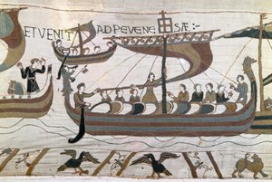 Tapijt van Bayeux of borduurwerk van koningin Mathilde door Unknown artist