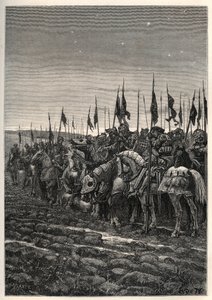 Voor de slag bij Azincourt - Honderdjarige Oorlog: Slag bij Azincourt (Pas-de-Calais) 25 oktober. door Unknown artist