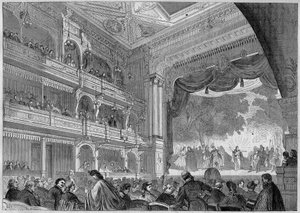 Berlijn, zicht op de nieuwe zaal van het Wallner Theater herbouwd in 1865. In 
