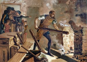 Bernard Palissy (1510-1589), keramist, Fransman die werkt aan de fusie van zijn email.