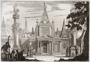 Royaumont Bijbel, Oude Testament: Simon Pontifex. Simon Machabee volgt zijn broer Jonathas op, bouwde een prachtig graf voor zijn vader en broers, en werd verraderlijk vermoord. Illustratie uit 1811. door Unknown artist