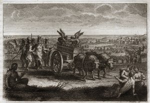 Bijbel van Royaumont, Oude Testament: De Ark teruggestuurd. De Filistijnen sturen de Ark van het Verbond terug naar Judea om de kwalen te vermijden die het hen elke dag veroorzaakte. Illustratie uit 1811. door Unknown artist