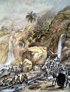 Brazilië, gouderts wordt gewonnen in de Itacolumi-bergen (Minas Gerais). 1820 door Unknown artist