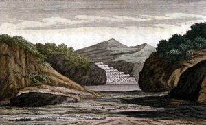 Brazilië, rivier en land rijk aan gouden klompjes. 19e-eeuwse gravure door Unknown artist