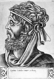 Caius Valerius Catullus genaamd Catulle (87 - 54 v.Chr.) Imaginair portret, gravure uit de 17e eeuw.