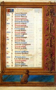 Kalender van de maand juli met het teken van de Leeuw - Miniatuur uit de Middeleeuwen: Verzoek om toestemming van de Gemeentelijke Bibliotheek van Toulouse
