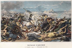 Veldtocht (Expeditie) van Egypte (1798-1801): Joachim Murat (1767-1815) tijdens de Slag bij Aboukir, 25 juli door Unknown artist
