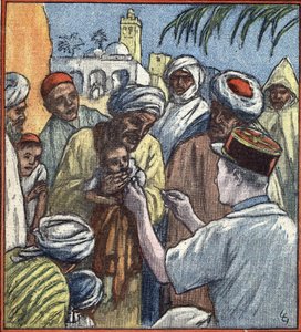 Campagne van Marokko: "Seance de vaccination par les troupes de l