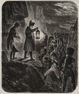 Campagne van Pruisen en Polen: Keizer Napoleon I (1769-1821) aan de vooravond van de Slag bij Jena en Auerstedt 14/10/1805 - De keizer Napoleon I de nacht voor de Slag bij Jena-Auerstedt tegen het Pruisische leger op 14 oktober 1805 - Nap door Unknown artist