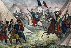 Inname van de Smalla van Abd-el-Kader in Algerije op 16 mei 1843 door de Hertog van Aumale. In 