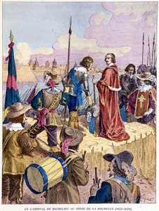 Kardinaal Richelieu bij het Beleg van La Rochelle (1627 - 1628) door Unknown artist