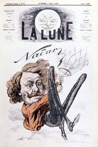 Karikatuur van Nadar (1820 - 1910) luchtvaartpionier. Omslag van 