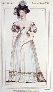 Caroline Ferdinande Louise van Napels, hertogin van Berry (1798-1870). Vrouw van de hertog van Berry. Gravure uit 1830. door Unknown artist