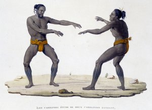 Carolinische mannen dansen (Carolinische Eilanden, Oceanië) door Unknown artist