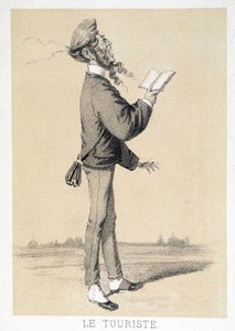 Cartoon van een Engelse toerist rond 1866 door Unknown artist